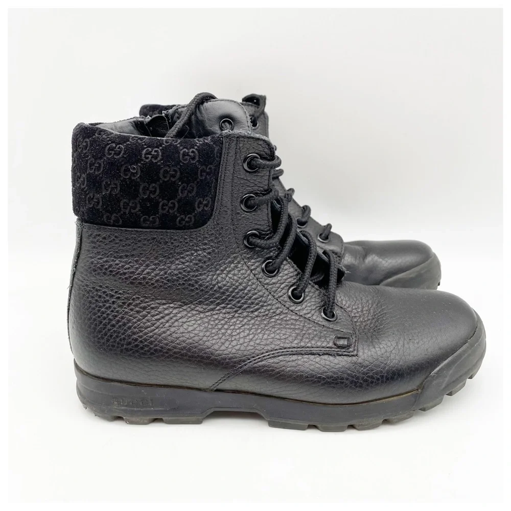 Gucci‎ Kids Black Lace Up Boots Size 32